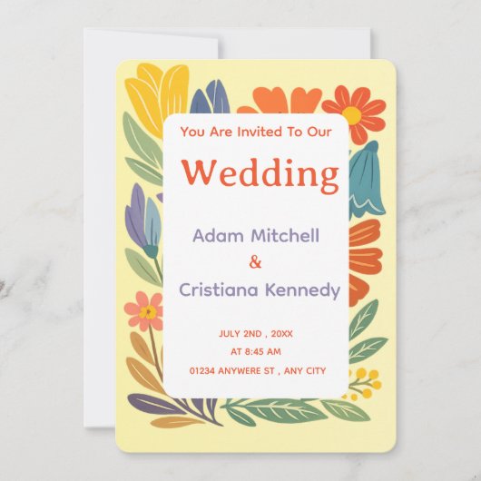 Boho Garden Bliss Wedding Invite 招待状 (正面)