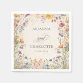 Boho Garden Floral Wedding Napkins スタンダードカクテルナプキン (正面)