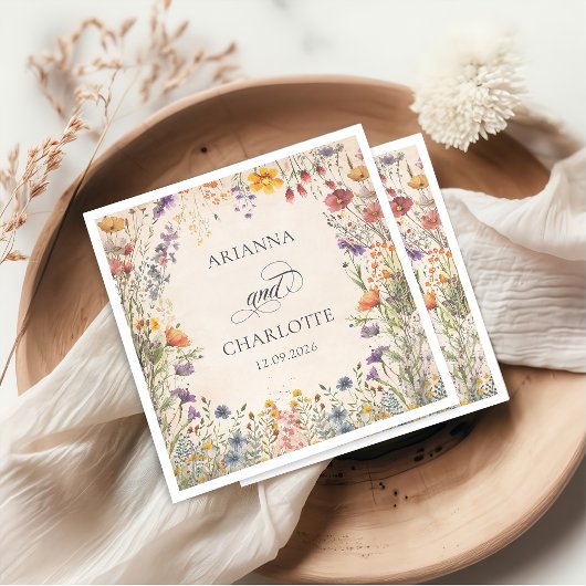 Boho Garden Floral Wedding Napkins スタンダードカクテルナプキン