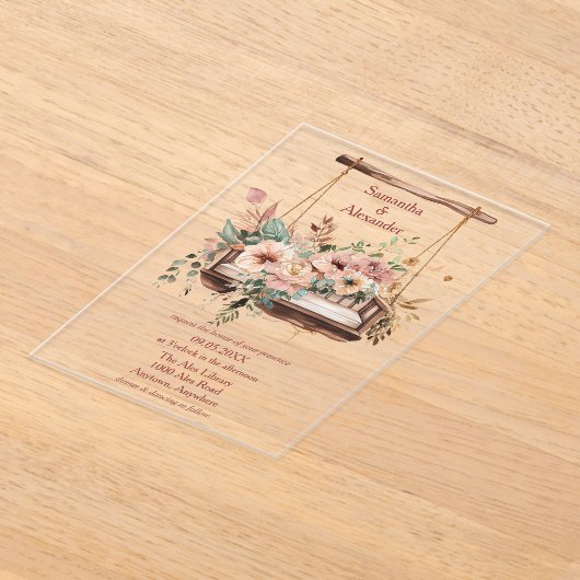 Boho Garden Romance Wedding アクリル招待状 (レイダウン)