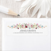 Boho Garden Watercolor Wildflower Wedding  ラベル (インサイチュ)