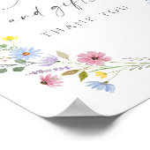 Boho Garden Wildflower Wedding Cards & Gifts Sign ポスター (角)