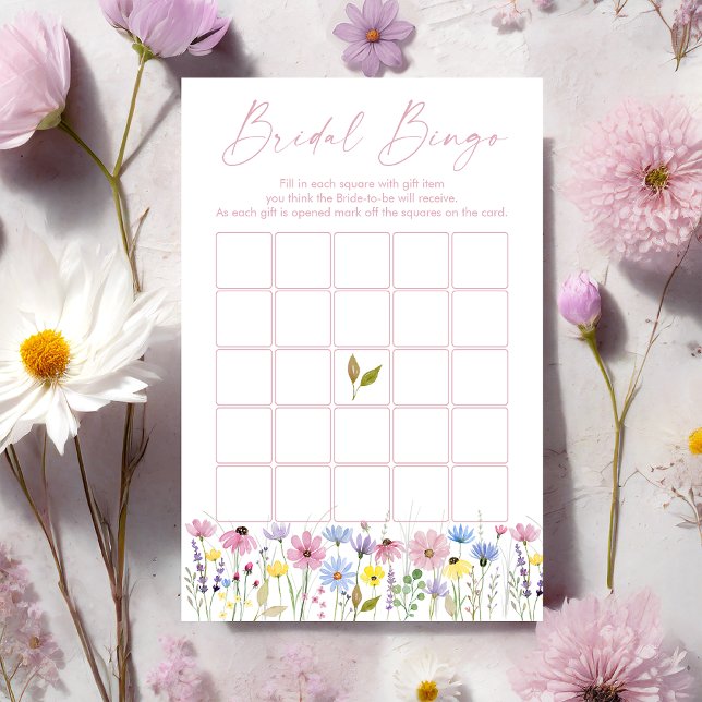 Boho Garden Wildflowers Bridal Shower Bingo Game (クリエイターアップロード済み)