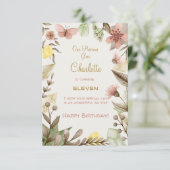 Boho Gemsヴィンテージ結晶ハッピーバースデー カード (スタンド正面)