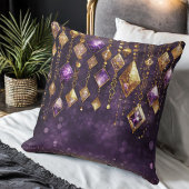 Boho Gems カラフル Violetおよび金ゴールドID1035 クッション