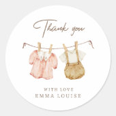 Boho Genderがヴィンテージ赤ちゃんシャワー服を明らかにする ラウンドシール (正面)