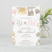 Boho Genderが女の子または男の子を明らかにする 招待状 (スタンド正面)