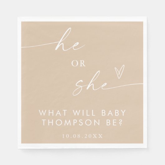 Boho Genderが紙のナプキンを明らかにする |男女兼用 | スタンダードランチョンナプキン (正面)