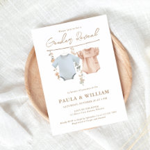 Boho Genderリビールパーティー招待状