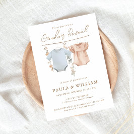 Boho Genderリビールパーティー招待状 招待状