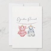 Boho Gender Reveal Invitation Neutral Baby 招待状 (裏面)