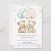 Boho Gender Reveal Invitation Neutral Baby 招待状 (正面)