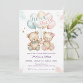 Boho Gender Reveal Invitation Neutral Baby 招待状 (スタンド正面)
