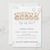 Boho Gender Reveal Invitation Neutral Baby 招待状 (正面)