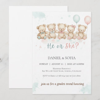 Boho Gender Reveal Invitation Neutral Baby 招待状