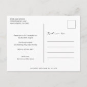 Boho Geometric金ゴールド結婚グリーンリーの駆け落ち 案内ポストカード (裏面)