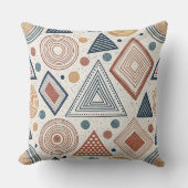 Boho Geometric Abstract Shapes Terracotta Pattern クッション (正面)