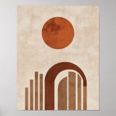 Boho Geometric Arch Minimal Terracotta Abstract ポスター (正面)