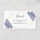 Boho Geometric Dusty Blueフローラ結婚のウェブサイト エンクロージャーカード (正面)