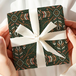 Boho Geometric Folk Art ラッピングペーパー