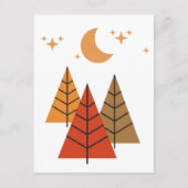 Boho Geometric Forest – Minimalist Pine Trees ポストカード (正面)