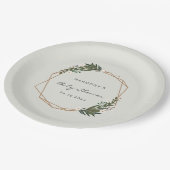 Boho Geometric Greenery赤ちゃん男女兼用シャワー ペーパープレート (アングル)