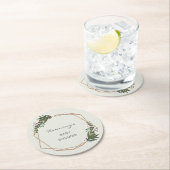 Boho Geometric Greenery赤ちゃん男女兼用シャワー ラウンドペーパーコースター (インサイチュ)