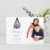 Boho Geometric Terrariumフローラ結婚の写真 サンキューカード (スタンド正面)
