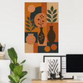 Boho Geometric Wall Art – Abstract Minimalist Post ポスター (ホームオフィス)