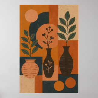 Boho Geometric Wall Art – Abstract Minimalist Post ポスター