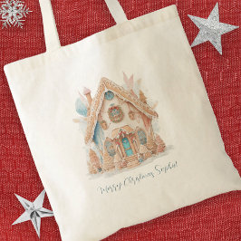 Boho Gingerbread House Nameメリークリスマス トートバッグ