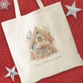 Boho Gingerbread House Nameメリークリスマス トートバッグ