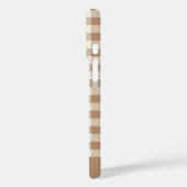 Boho Gingham Pattern Plaid Checkered Brown Name Case-Mate iPhoneケース (裏面 / 左)