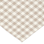 Boho Gingham Pattern Plaid Checkered Neutral ショートテーブルランナー (コーナー)