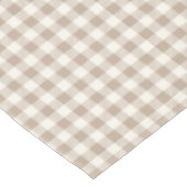 Boho Gingham Pattern Plaid Checkered Neutral テーブルクロス (アングル)
