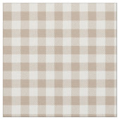 Boho Gingham Pattern Plaid Checkered Neutral ファブリック (クローズアップ)