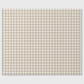Boho Gingham Pattern Plaid Checkered Neutral ラッピングペーパー (フラット)