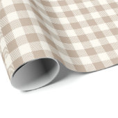 Boho Gingham Pattern Plaid Checkered Neutral ラッピングペーパー (ロールコーナー)