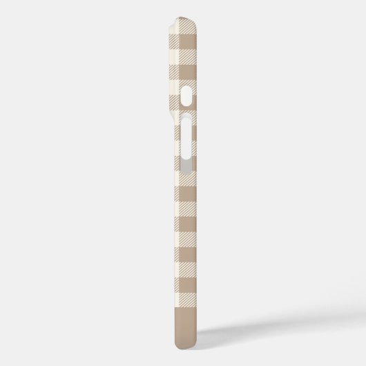 Boho Gingham Pattern Plaid Checkered Neutral Name Case-Mate iPhoneケース (裏面 / 左)
