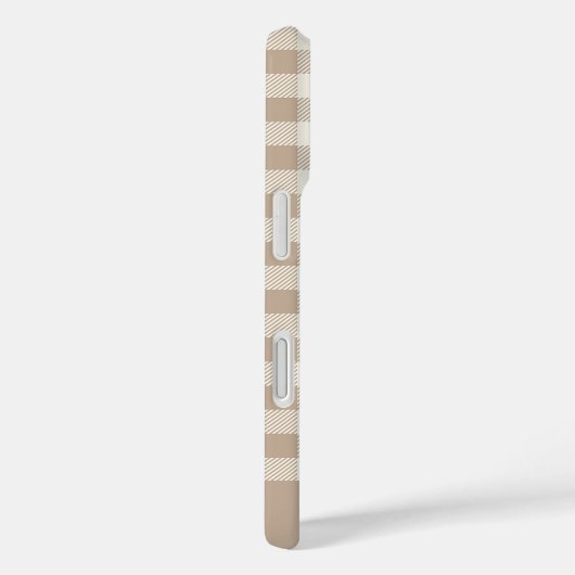 Boho Gingham Pattern Plaid Checkered Neutral Name Case-Mate iPhoneケース (裏面 / 右)