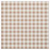 Boho Gingham Pattern Plaid Checkered Tan Brown ファブリック (見本)