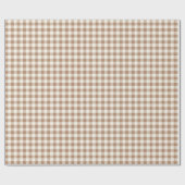 Boho Gingham Pattern Plaid Checkered Tan Brown ラッピングペーパー (フラット)