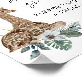 Boho Giraffeベビーは甘いトリートサインを取る ポスター (角)