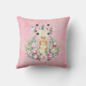 Boho Giraffe花ガールズ、10代の贈り物という名前 クッション (裏面)