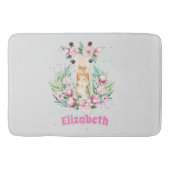 Boho Giraffe花ガールズ、10代の贈り物という名前 バスマット (正面)