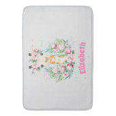 Boho Giraffe花ガールズ、10代の贈り物という名前 バスマット