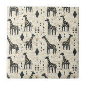 Boho Giraffe Tribal Pattern タイル (正面)