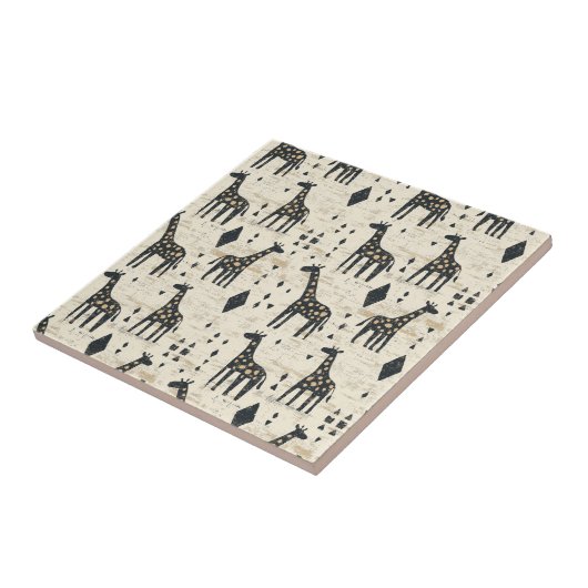 Boho Giraffe Tribal Pattern タイル (側面)