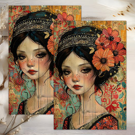 BOHO GIRLお洒落 DECOPAGE 薄葉紙