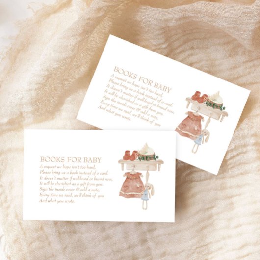 Boho Girlの服ライン赤ちゃんシャワー本ベビー エンクロージャーカード